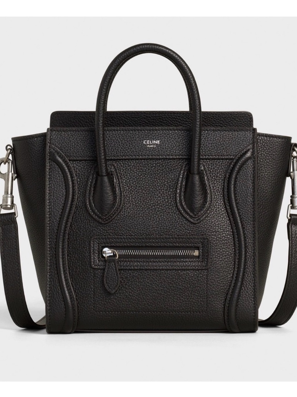 Celine Drummed Calfskin Nano Luggage